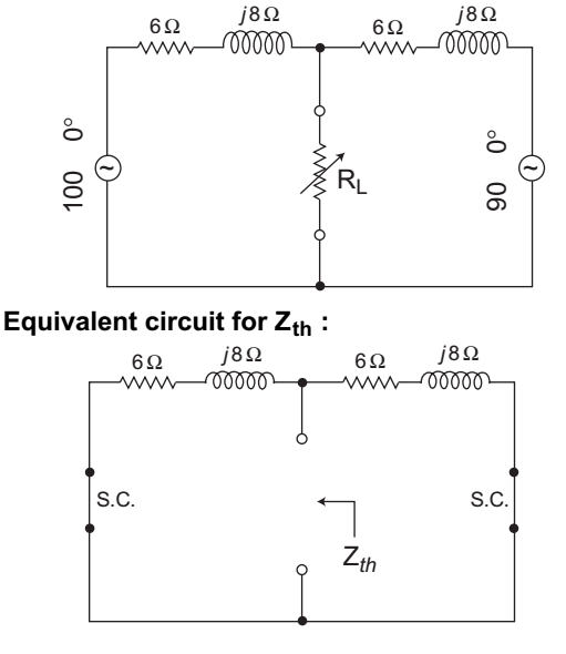 Two AC sources feed a common variable resistive load as