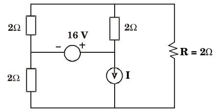 In the circuit shown below, if the current through the resistor